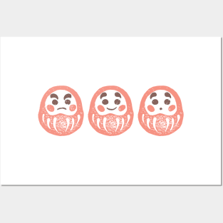 Japanese Daruma Good Luck Trio Posters and Art